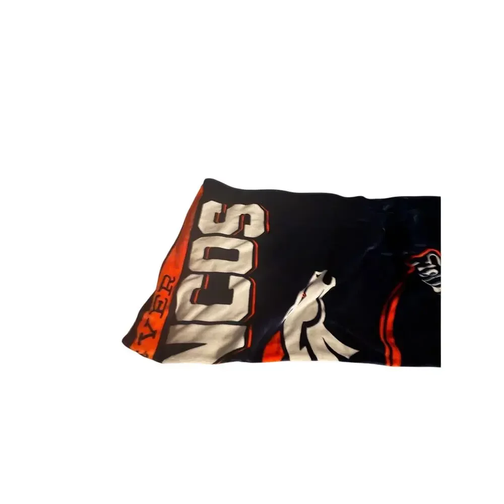 Denver Broncos Fleece Blanket Navy Orange NFL Team Logo